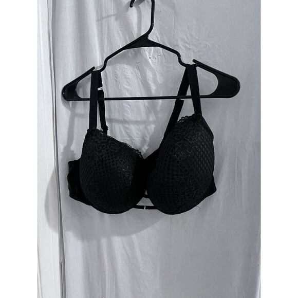 Cacique Black Lace Boost Balconies Bra Sz 42DD - Picture 1 of 8